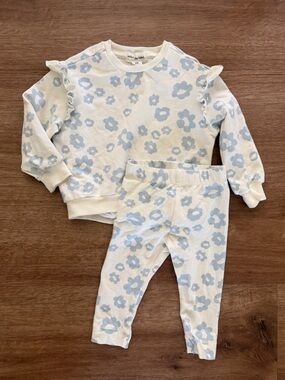 Miles Baby Floral Print Set Sweatshirt and Leggings 6mo Organic Cotton